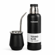 Set Office Negro - Mate Gota + Termo 750 ml + Bombilla