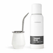 Set Office Blanco - Mate Gota + Termo 750 ml + Bombilla