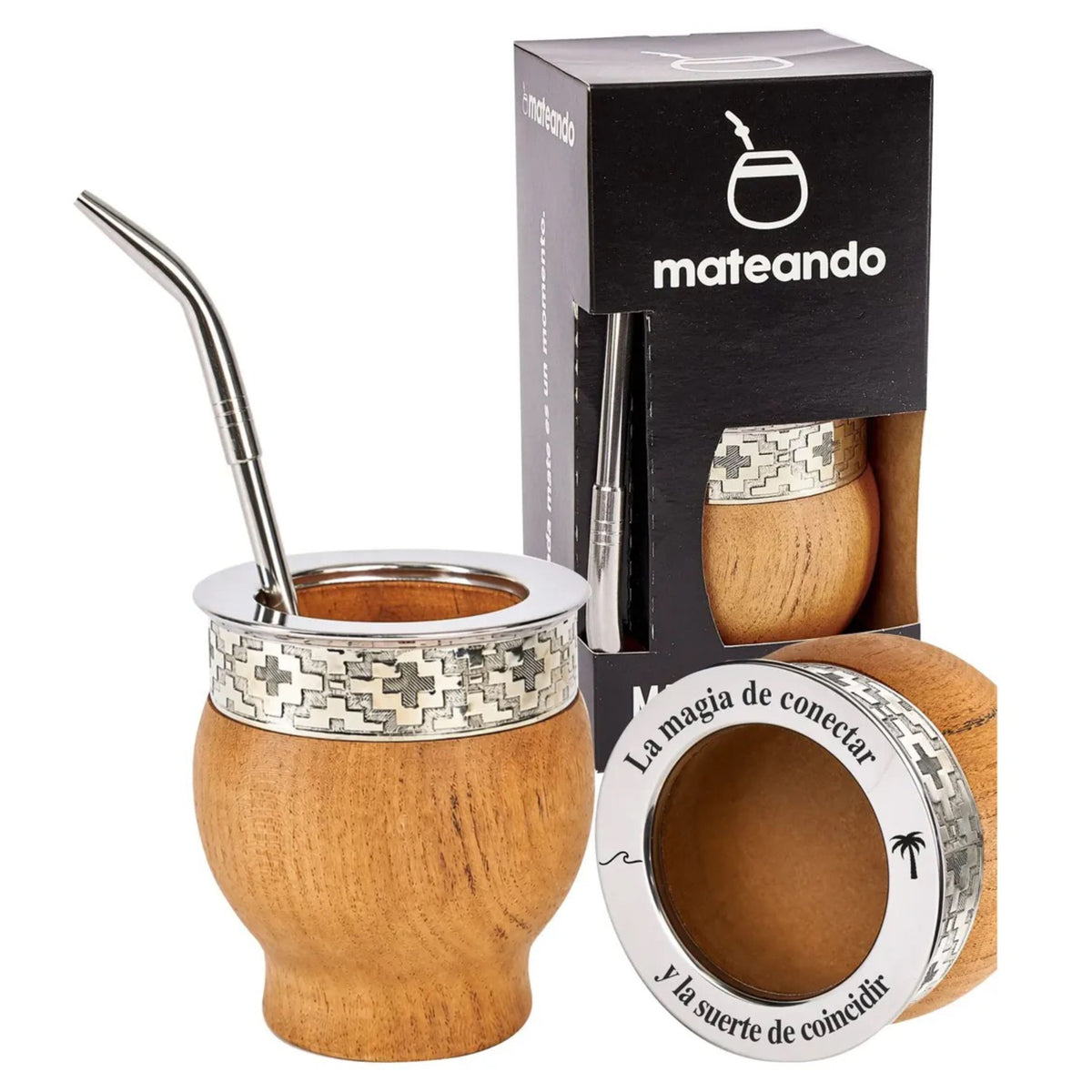 Mate Imperial Algarrobo Grabado Con Bombilla Pico De Loro