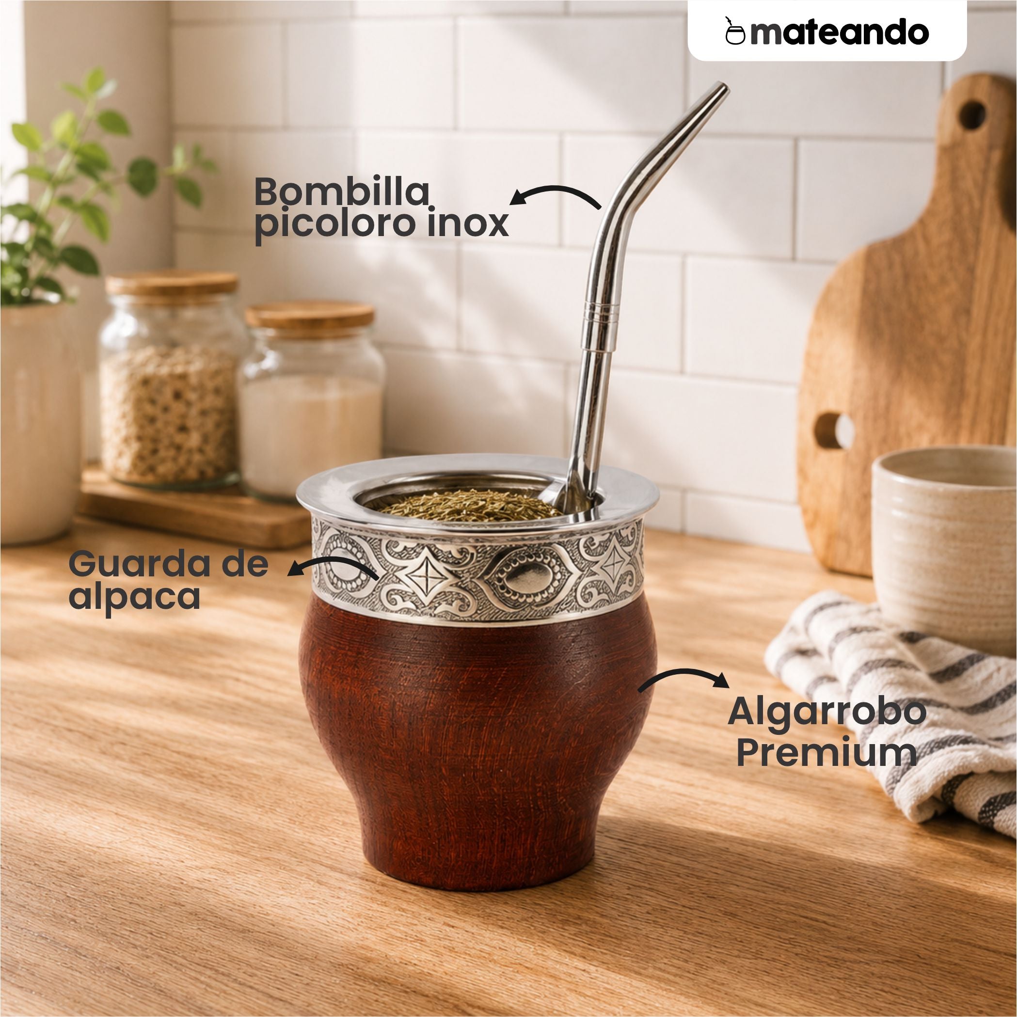 Mate Imperial Algarrobo Encerado Premium