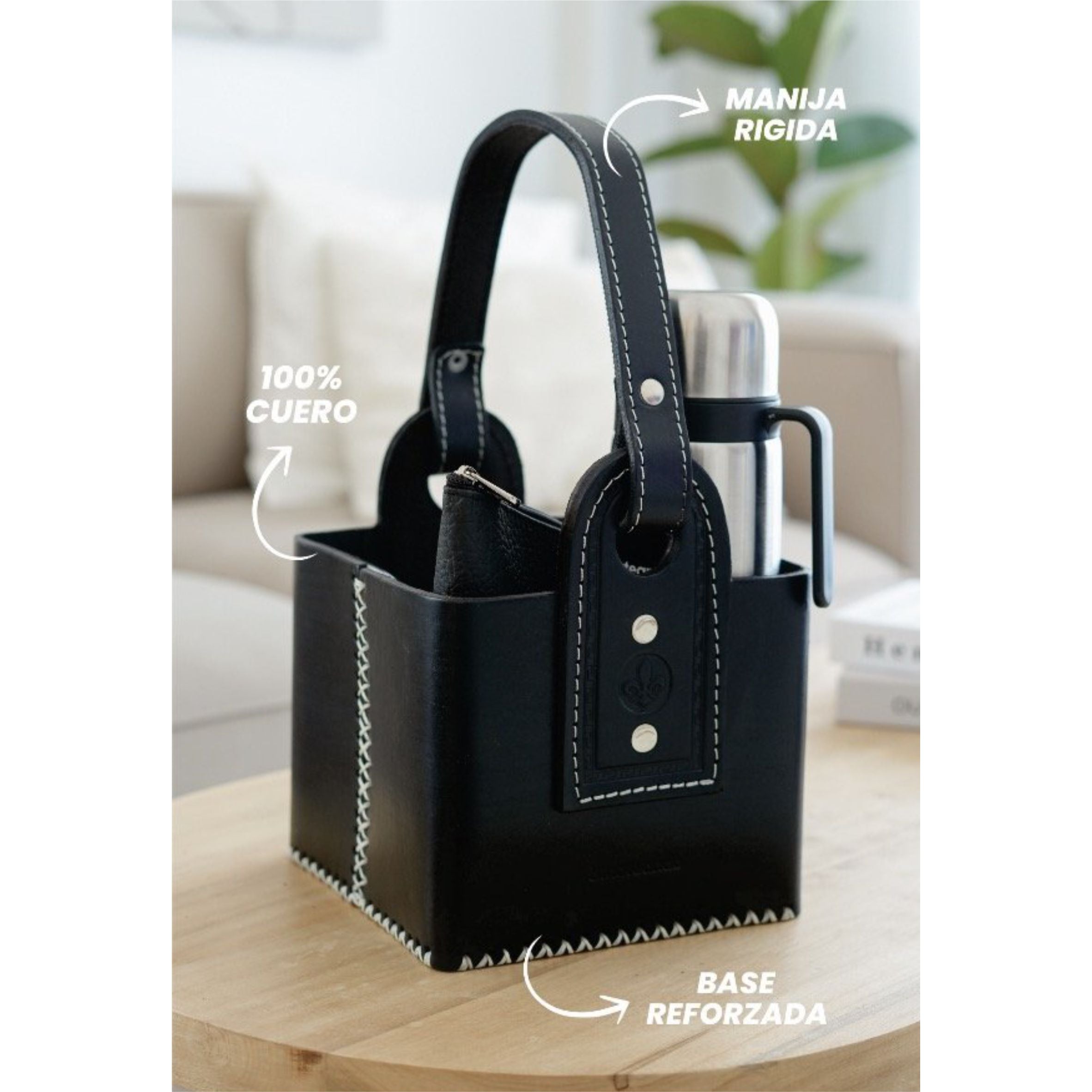 Canasta Matera Cuero Reforzada Premium