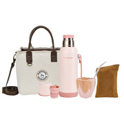 Kit Matero Capri Termo y Mate Rose Quartz c/ Yerbera Gamuza