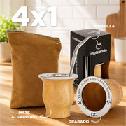 4x1 - Camionero de Algarrobo + Grabado + Bombilla + Yerbera Gamuza