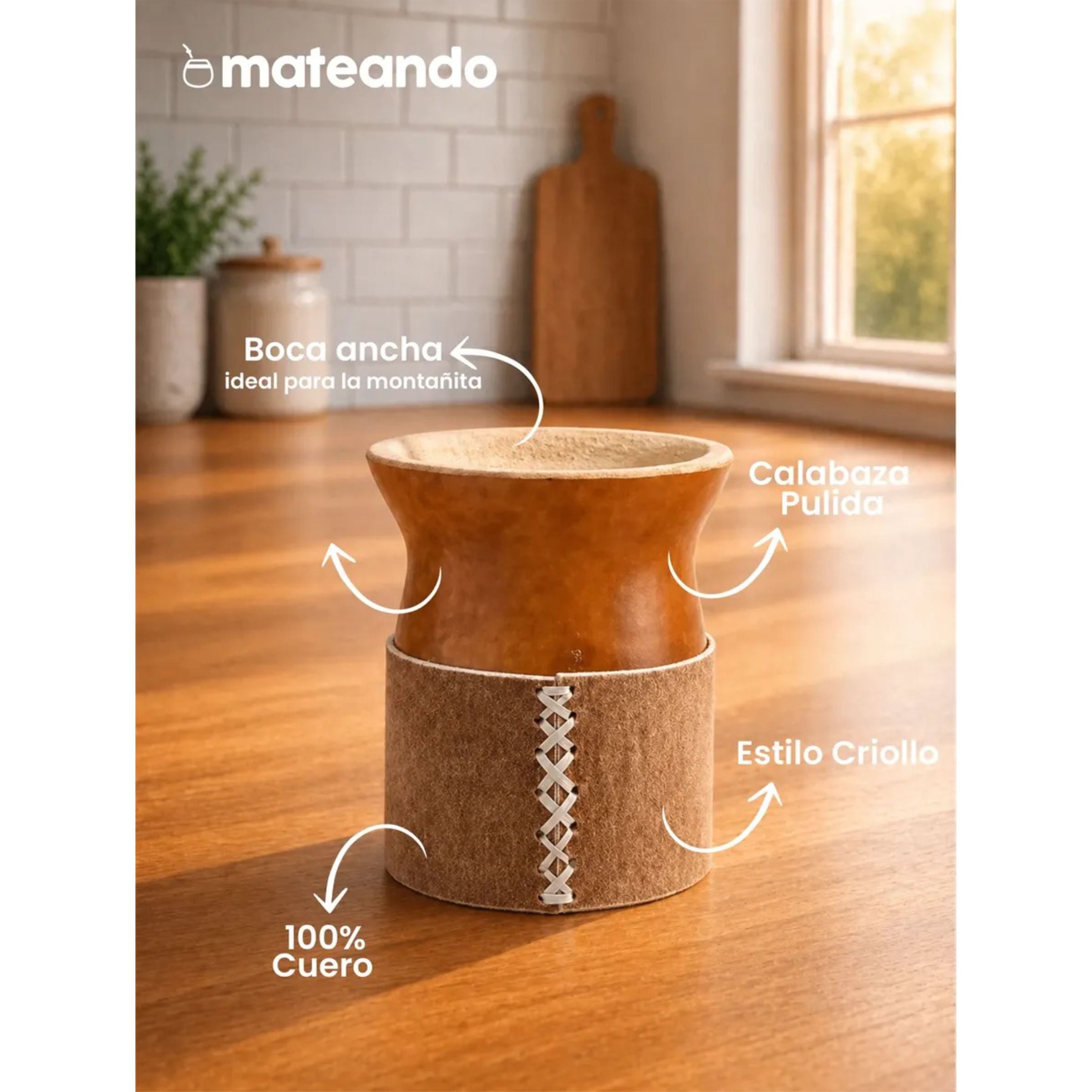 Mate Criollo Con Base de Cuero
