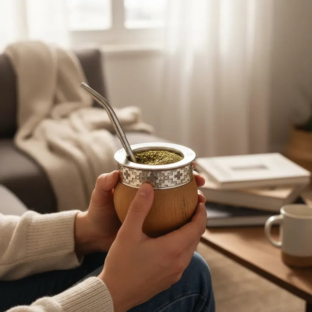 Mate Imperial Algarrobo Grabado Con Bombilla Pico De Loro