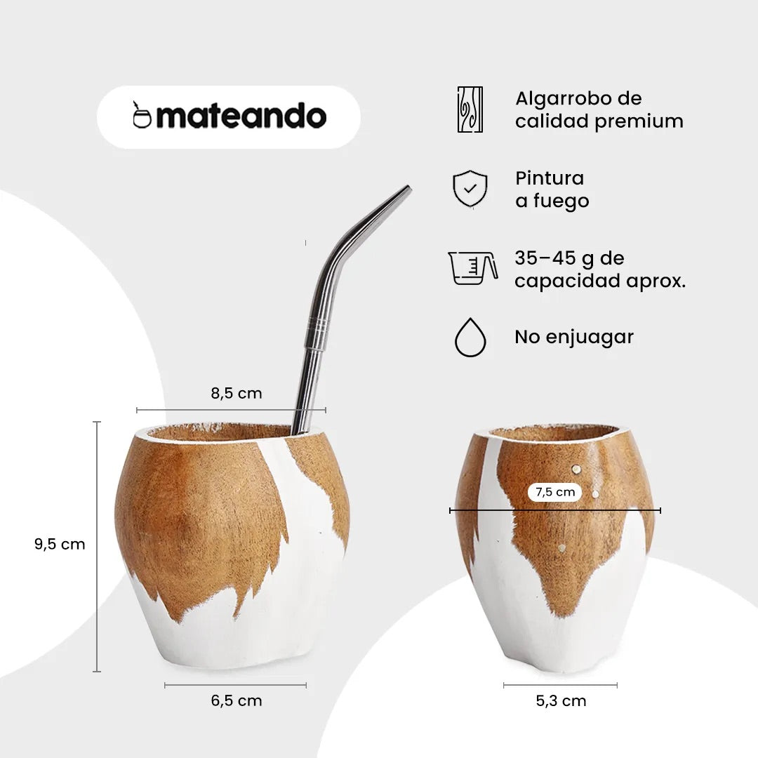 Set Matero: Mate Vaca + Bombilla + Yerbera Gamuza + Tote Matera