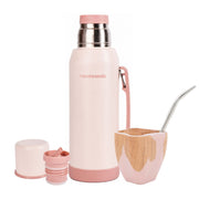 Set Vaca Ranchero 4.0 Rose Quartz + Termo Mateando 1 L + Bombilla