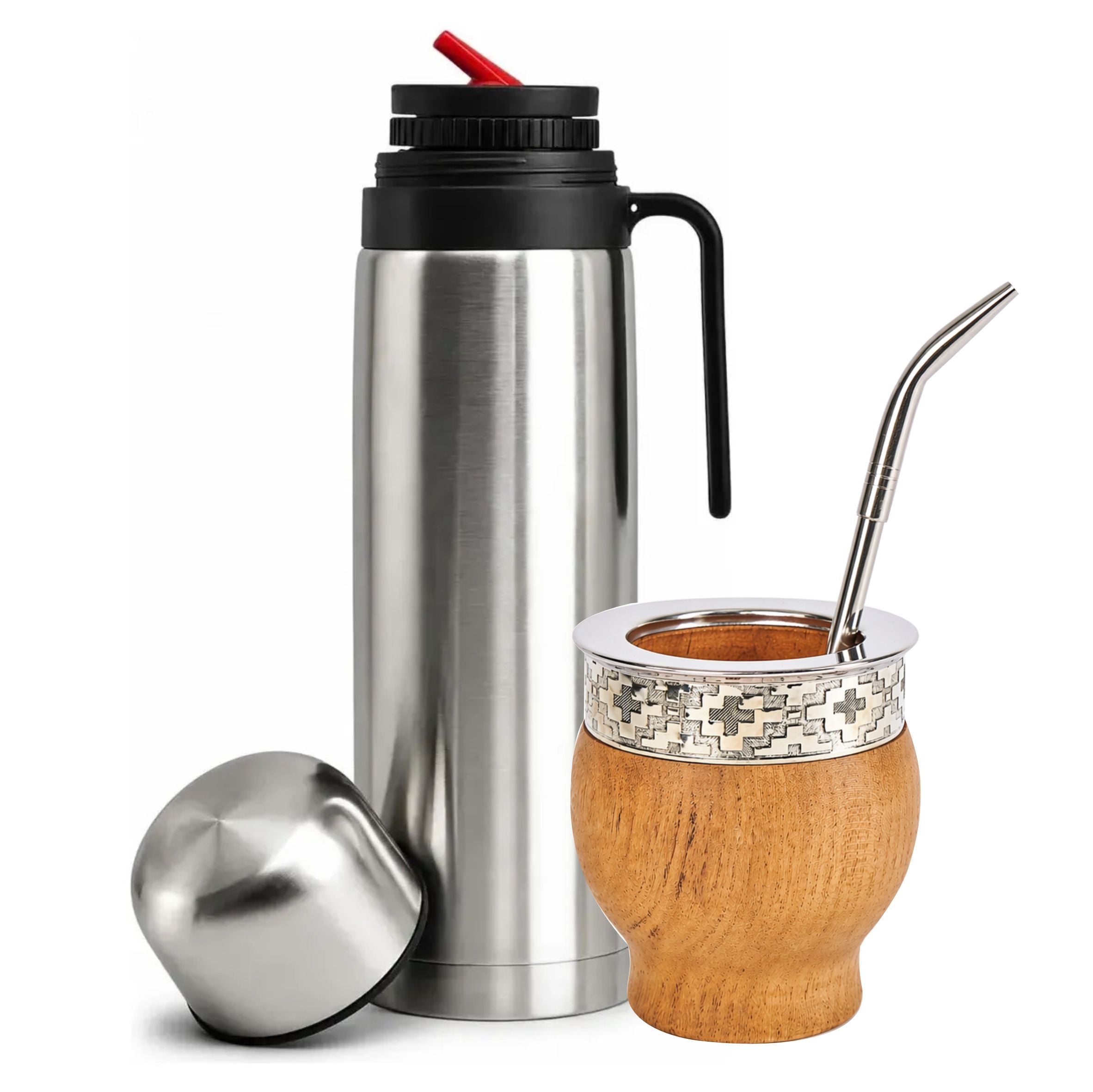 Set Matero Imperial Madera + Termo Media Manija + Bombilla