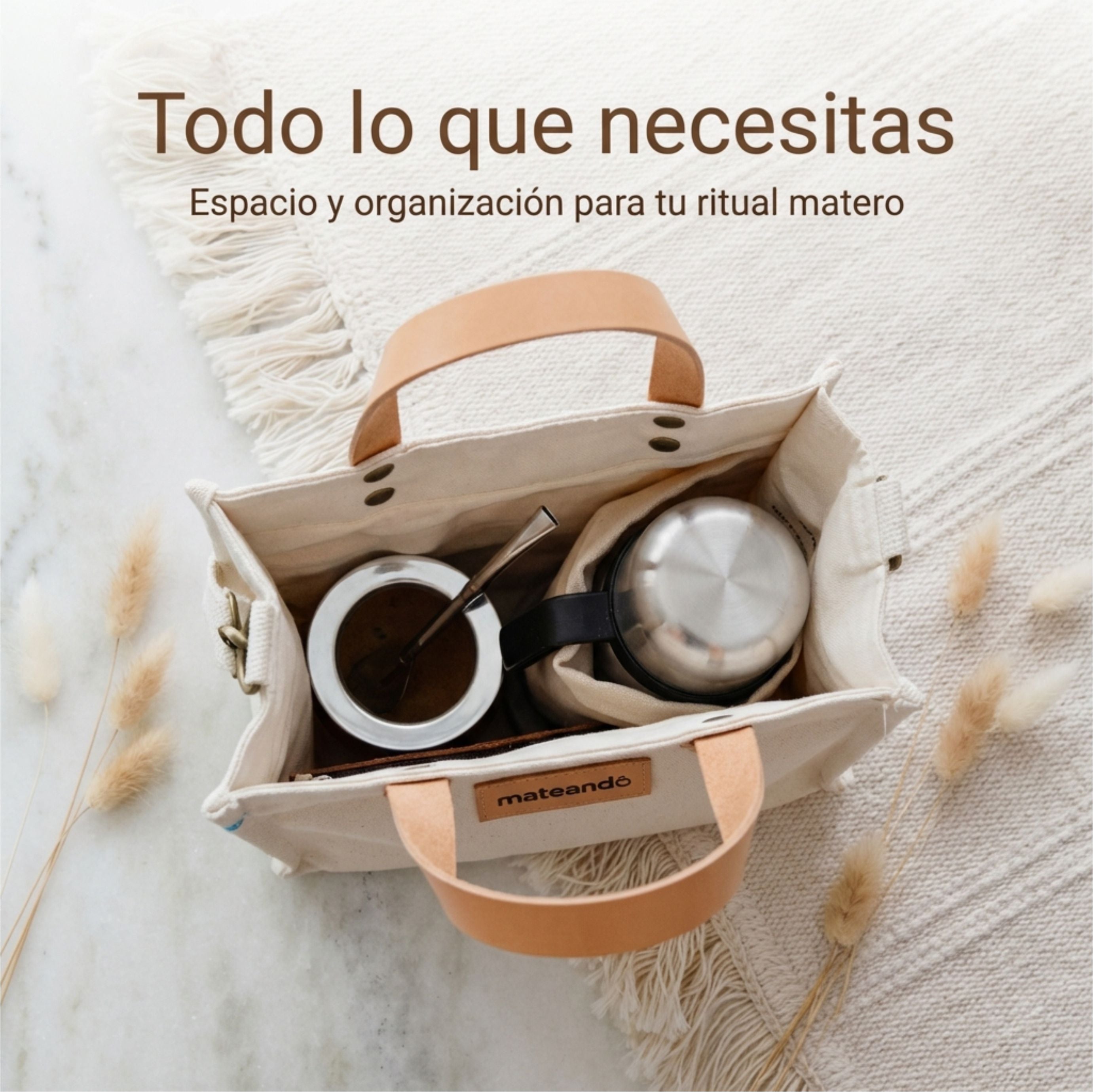 Set Matero: Mate Vaca + Bombilla + Yerbera Gamuza + Tote Matera