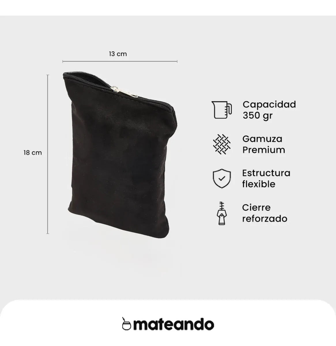 Yerbera Ecocuero Gamuzado 300grs Premium